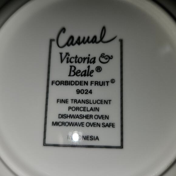 Set of 3 Victoria & Beale Casual Forbidden Fruit 9024 Soup Bowls 8.5" Porcelain - Picture 3 of 5